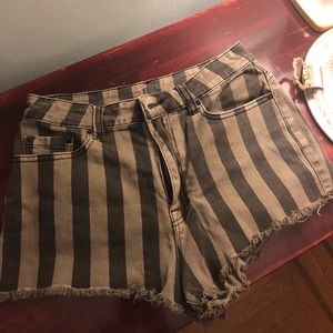 High Waisted Striped Shorts